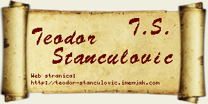 Teodor Stančulović vizit kartica